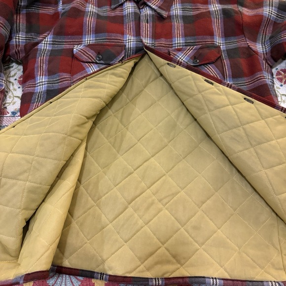Vintage Frostproof USA Quilt Lined Flannel Shirt Jacket Tall Man Red Plaid - Picture 5 of 9